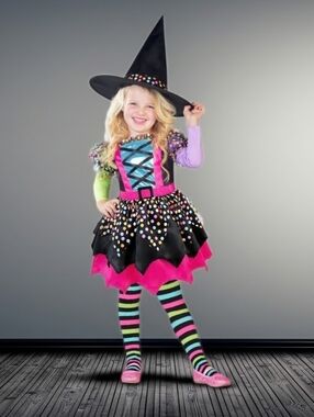 Polka Dot Witch Costume Versatile Way to Celebrate Halloween Party Playtime - 2T